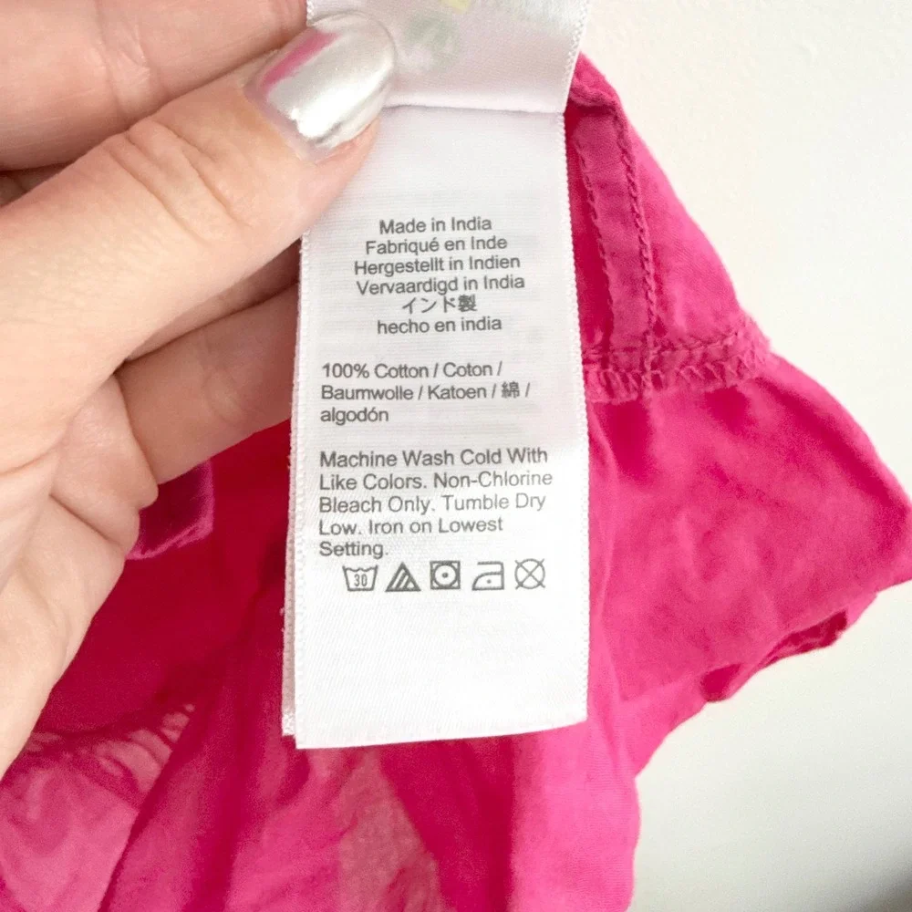 J.Crew 100% Cotton Pintuck Tiered Mini Dress Pink Size Small